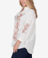 ფოტო #4 პროდუქტის Plus Size Solid Embroidered Crepe Top