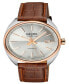 ფოტო #1 პროდუქტის Men's Five Points Brown Leather Watch 40mm