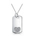 ფოტო #4 პროდუქტის Skull Heart And Crossbones Caribbean Pirate Pave CZ Dog Tag Pendant Necklace For Women For Teen Rhodium Plated Brass