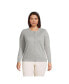 ფოტო #3 პროდუქტის Plus Size Fine Gauge Cotton Cardigan Sweater