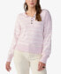Фото #2 товара Women's Casual & Chill Striped Cotton Henley Sweater