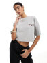 4th & Reckless cropped New York embroidered t-shirt in grey