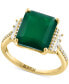 ფოტო #1 პროდუქტის EFFY® Green Onyx & Diamond (1/5 ct. t.w.) Ring in 14k Gold