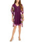 Фото #1 товара Women's Floral Poncho-Sleeve Necklace Dress, Created for Macy's