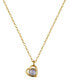 ფოტო #1 პროდუქტის Cubic Zirconia 14K Gold Flash Plated Brass Heart Design Pendant Necklace