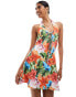 Miss Selfridge halterneck dress in tropical print