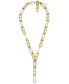 Фото #1 товара Fossil heritage D-Link Glitz Gold-Tone Stainless Steel Y-Neck Necklace
