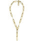 ფოტო #1 პროდუქტის Heritage D-Link Glitz Gold-Tone Stainless Steel Y-Neck Necklace