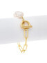 ფოტო #2 პროდუქტის Natural Pearl Bead and Chain Toggle Bracelet