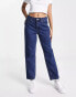 New Look mid rise mom jeans in dark blue BLAU, 36 - фото #2