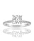 ფოტო #1 პროდუქტის Suzy Levian Sterling Silver Cushion Cut Cubic Zirconia Bridal Engagement Ring