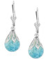 ფოტო #1 პროდუქტის Turquoise Flake Bulb Drop Earrings in Sterling Silver