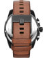 ფოტო #4 პროდუქტის Men's Only The Brave Brown Leather Strap Watch 51x59mm