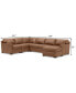 Фото #13 товара Radley 136" 5-Pc. Leather Square Corner Modular Chase Sectional, Created for Macy's