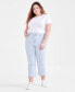 Фото #1 товара Plus Size Mid-Rise Curvy Roll-Cuff Capri Jeans, Created for Macy's