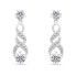 Timeless silver earrings with clear zircons EA571W