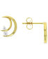 ფოტო #2 პროდუქტის Cubic Zirconia Hoop Earrings in Sterling Silver or 14k Gold over Sterling Silver, 1/2"