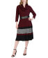 Фото #4 товара Women's Rib-Knit Belted Sweater Dress