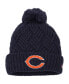 Фото #1 товара Big Girls Navy Chicago Bears Brisk Cuffed Knit Hat with Pom