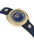 ფოტო #2 პროდუქტის Women's Tortona Crystal 2 Hand Quartz Blue Genuine Leather Watch, 38mm