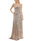 Фото #1 товара Women's Sequin Embellished Rosette Sleeveless Gown