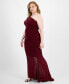 ფოტო #4 პროდუქტის Trendy Plus Size One-Shoulder Glitter Gown