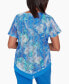 ფოტო #2 პროდუქტის Petite Neptune Beach Tie Dye Textured Necklace Top