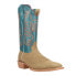 Фото #2 товара R. Watson Boots Sand Rough Out Wide Square Toe Cowboy Mens Blue, Brown Casual B