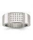 ფოტო #3 პროდუქტის Stainless Steel Polished Cubic Zirconia Band Ring