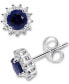 Фото #1 товара Серьги Macys Sapphire & Diamond Halo Stud