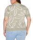 ფოტო #3 პროდუქტის Plus Size Jacquard Short Sleeve Sweater