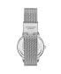 Women's Quartz Crystal Studded SilverCase and Dilver Mesh Bracelet, Silver Hands and Markers Watch