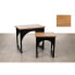 Tables set Romimex Black Natural MDF Wood 2 Pieces