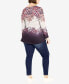 ფოტო #4 პროდუქტის Plus Size Callie Placement Long Sleeve Top