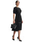 Women's Round-Neck Scuba Crepe Fit & Flare Dress