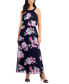 Petite Halter Floral Print Sleeveless Maxi Dress