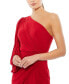 ფოტო #3 პროდუქტის Women's Ieena One Shoulder Puff Sleeve Faux Wrap Gown