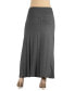 Womens Elastic Waist Solid Color Maternity Maxi Skirt