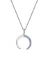 Фото #1 товара Macy's blue Topaz (1/5 ct.t.w) Moon Pendant Necklace in Sterling Silver