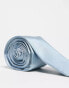 Six Stories satin tie in dusty blue