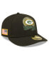 Фото #1 товара Men's Black Green Bay Packers 2022 Salute To Service Low Profile 59FIFTY Fitted Hat