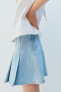 Denim box pleat skort