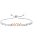 ფოტო #2 პროდუქტის Women's Cubic Zirconia 'Mom' Adjustable Bolo Bracelet