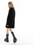 COLLUSION quarter zip sweat dress in black