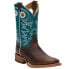 Фото #2 товара Justin Boots Caddo Square Toe Cowboy Mens Blue, Brown Casual Boots BR742