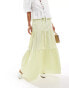 Фото #1 товара ASOS DESIGN poplin tiered maxi skirt in yellow stripe