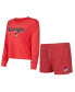 ფოტო #1 პროდუქტის Women's Red Georgia Bulldogs Team Color Long Sleeve T-shirt and Shorts Set