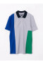 Polo Yaka Kısa Kollu Renk Bloklu Pike Erkek Tişört