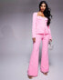 Фото #1 товара ASOS LUXE co-ord slim fit tailored trouser with embellished button detail in pink