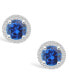 Фото #3 товара Серьги Macy's Sapphire Halo Studs